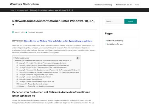
                            8. Netzwerk-Anmeldeinformationen unter Windows 10, 8.1, 7 - Windows ...