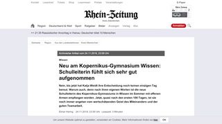 
                            10. Neu am Kopernikus-Gymnasium Wissen: Schulleiterin fühlt sich sehr ...