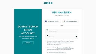 
                            3. Neu Anmelden - Jimdo