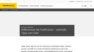 
                            9. Neu bei PostFinance | PostFinance