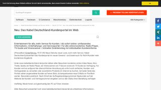 
                            6. Neu: Das Kabel Deutschland-Kundenportal im Web - PresseBox