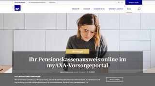 
                            2. Neu: Ihr Pensionskassenausweis online im Vorsorgeportal der AXA