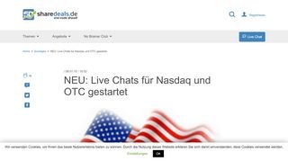 
                            8. NEU: Live Chats für Nasdaq und OTC gestartet › sharedeals.de