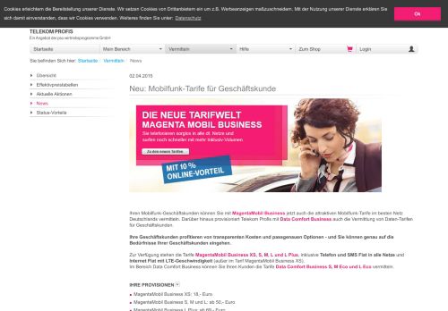 
                            6. Neu: Mobilfunk-Tarife für Geschäftskunde - Telekom Profis