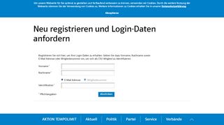 
                            12. Neu registrieren und Login-Daten anfordern - CSU