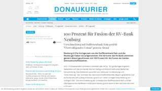 
                            10. Neuburg: Verschmelzung mit Raiffeisenbank Rain perfekt - Donaukurier