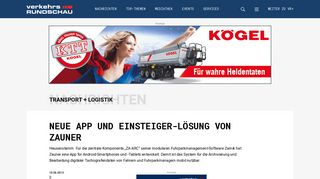 
                            11. Neue App und Einsteiger-Lösung von Zauner | VerkehrsRundschau.de