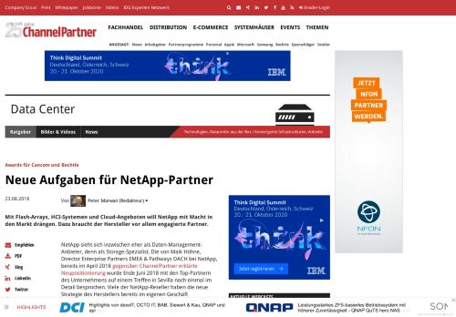 
                            13. Neue Aufgaben für NetApp-Partner - ChannelPartner