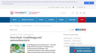 
                            11. Neue Bank: Unabhängig und unternehmerisch - Neue Bank AG ...