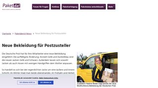 
                            8. Neue Bekleidung für Postzusteller - Paketda.de