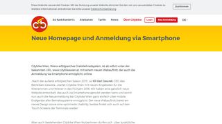 
                            7. Neue Homepage und Anmeldung via Smartphone - Citybike Wien