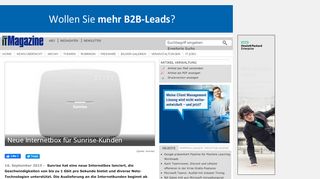 
                            12. Neue Internetbox für Sunrise-Kunden - IT Magazine