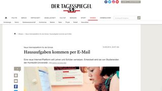 
                            12. Neue Internetplattform für die Schule: Hausaufgaben kommen per E ...