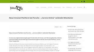 
                            2. Neue Intranet-Plattform bei Porsche – „Carrera Online“ verbindet ...