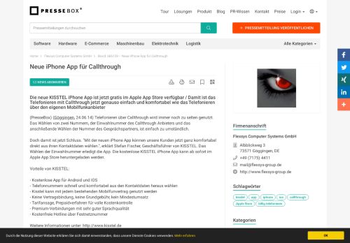 
                            8. Neue iPhone App für Callthrough - Flexsys Computer Systems GmbH ...