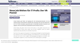
                            11. Neue Job-Welten für IT-Profis: Der VR-Pionier - silicon.de