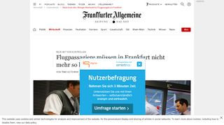 
                            11. Neue Kontrolle: Weniger Wartezeit für Flugpassagiere in Frankfurt - FAZ