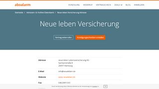 
                            9. Neue leben Hotline, Anschrift, Faxnummer und E-Mail - Aboalarm