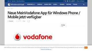
                            13. Neue MeinVodafone App für Windows Phone / Mobile jetzt ...