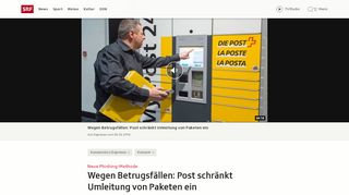
                            12. Neue Phishing-Methode - Wegen Betrugsfällen: Post schränkt ... - SRF