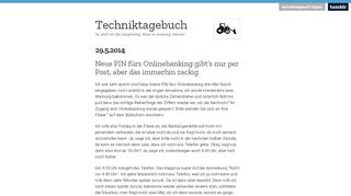 
                            10. Neue PIN fürs Onlinebanking gibt's nur per Post ... - Techniktagebuch