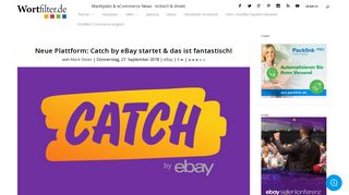 
                            11. Neue Plattform: Catch by eBay startet & das ist fantastisch! - Wortfilter ...
