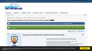 
                            11. Neue Prepaid Kreditkarte bei der Wüstenrot direct Bank aufladen ...