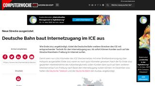 
                            10. Neue Strecke ausgerüstet: Deutsche Bahn baut Internetzugang im ICE ...