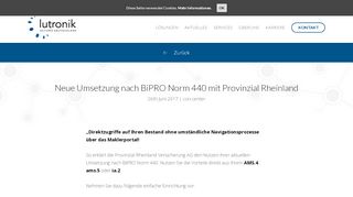 
                            10. Neue Umsetzung nach BiPRO Norm 440 mit Provinzial Rheinland ...