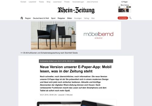 
                            7. Neue Version unserer E-Paper-App: Mobil lesen, was in der Zeitung ...