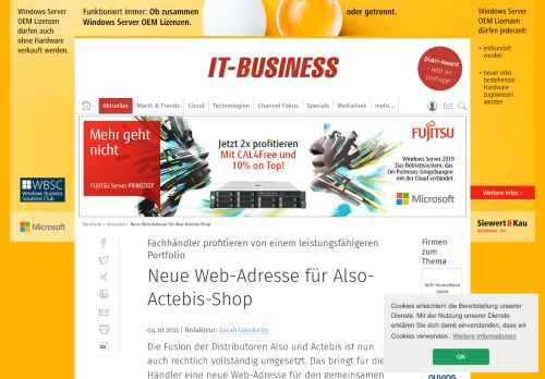 
                            9. Neue Web-Adresse für Also-Actebis-Shop - IT-Business