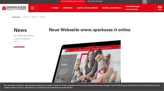 Neue Webseite www.sparkasse.it online - Sparkasse