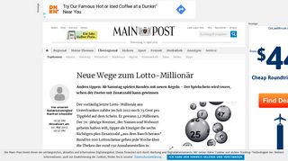 
                            11. Neue Wege zum Lotto-Millionär - Main-Post