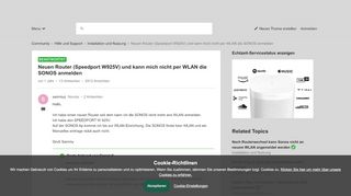 
                            5. Neuen Router (Speedport W925V) und kann mich nicht per WLAN die ...