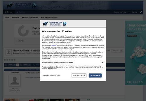 
                            10. Neuer Anbieter - Cashboard - Seite 2 - Alternative Kapitalanlagen ...