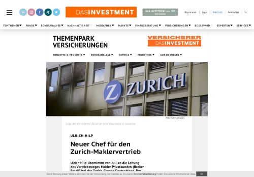 
                            10. Neuer Chef für den Zurich-Maklervertrieb | DAS INVESTMENT
