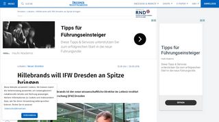 
                            8. Neuer Direktor - Hillebrands will IFW Dresden an Spitze bringen ...