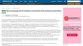 
                            2. Neuer Exchange 2016 Probleme mit Outlook 2016 Autodiscoverdomäne ...