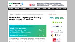 
                            3. Neuer Fokus: 21sportsgroup beerdigt Online-Marktplatz Vaola.de ...