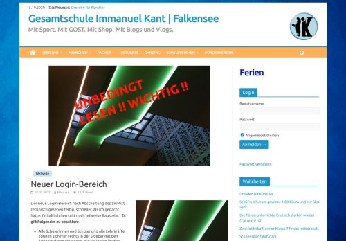 
                            3. Neuer Login-Bereich – Gesamtschule Immanuel Kant · Falkensee