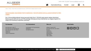 
                            6. Neuer Name und erweiterte Services: TECOPS ... - Allgeier Experts Pro