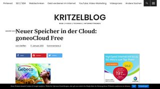 
                            8. Neuer Speicher in der Cloud: goneoCloud Free - Kritzelblog