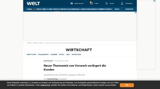 
                            10. Neuer Thermomix von Vorwerk erzürnt die Kunden - WELT