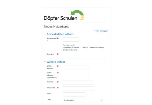 
                            2. Neuer Zugang - LMS - Lernplattform der Berufsfachschulen Döpfer