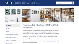 
                            2. Neues Angebot: E-Books von JSTOR und OUP - SUB Göttingen