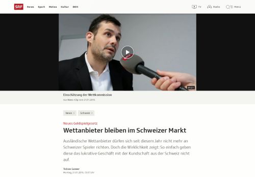 
                            7. Neues Geldspielgesetz - Wettanbieter bleiben im Schweizer Markt - SRF