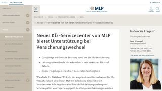 
                            4. Neues Kfz-Servicecenter von MLP bietet Unterstützung bei ... - MLP SE