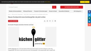 
                            9. Neues Kochportal www.küchengötter.de jetzt online - Gräfe und Unzer ...