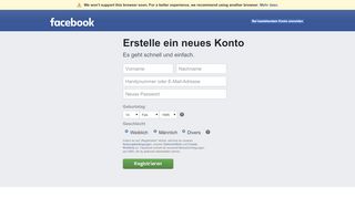 
                            6. Neues Konto erstellen - Facebook