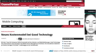 
                            11. Neues Kostenmodell bei Good Technology - ChannelPartner